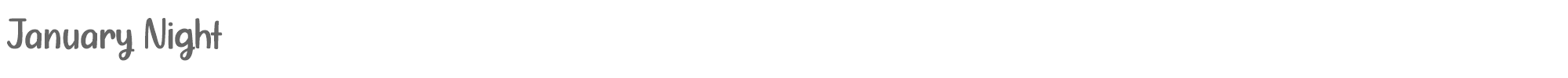 Sample characters January Night Font